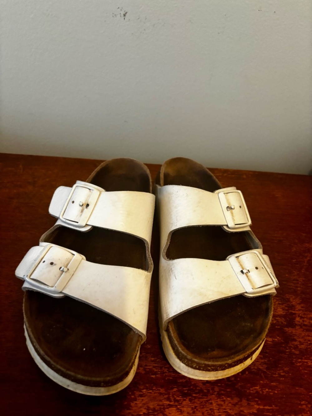 Birkenstock White Double Buckle Sandals